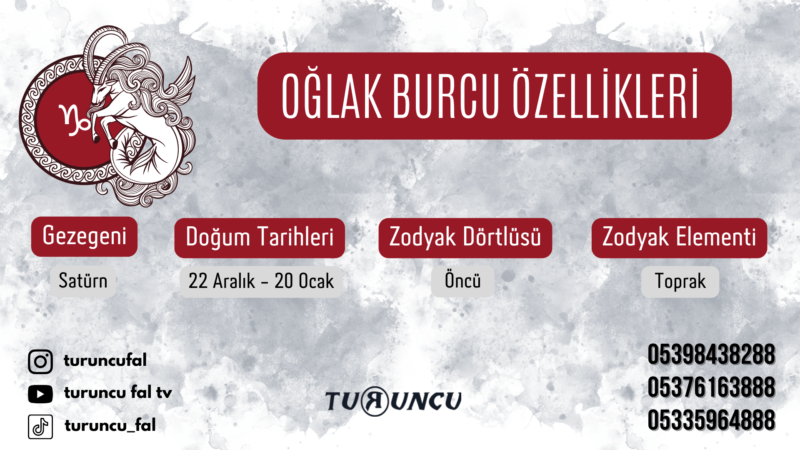 Oğlak Burcu Özellikleri